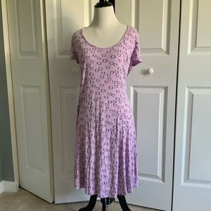 Light lavender cat head print dress